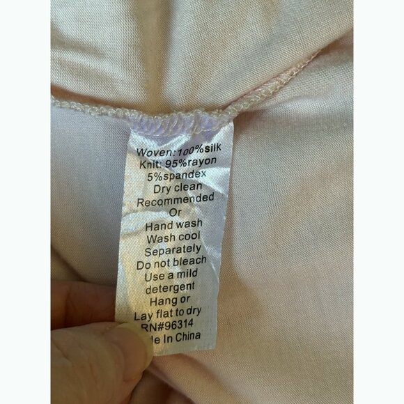 Luna Luz Medium Silk Dress Blush Gray Tie Dye Layered Hem Fairy Soft Girl Flowy - Picture 7 of 9